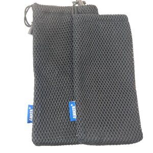 Anker SET 2 Bag Pouch Mesh net for portable battery Drawstring storage Black